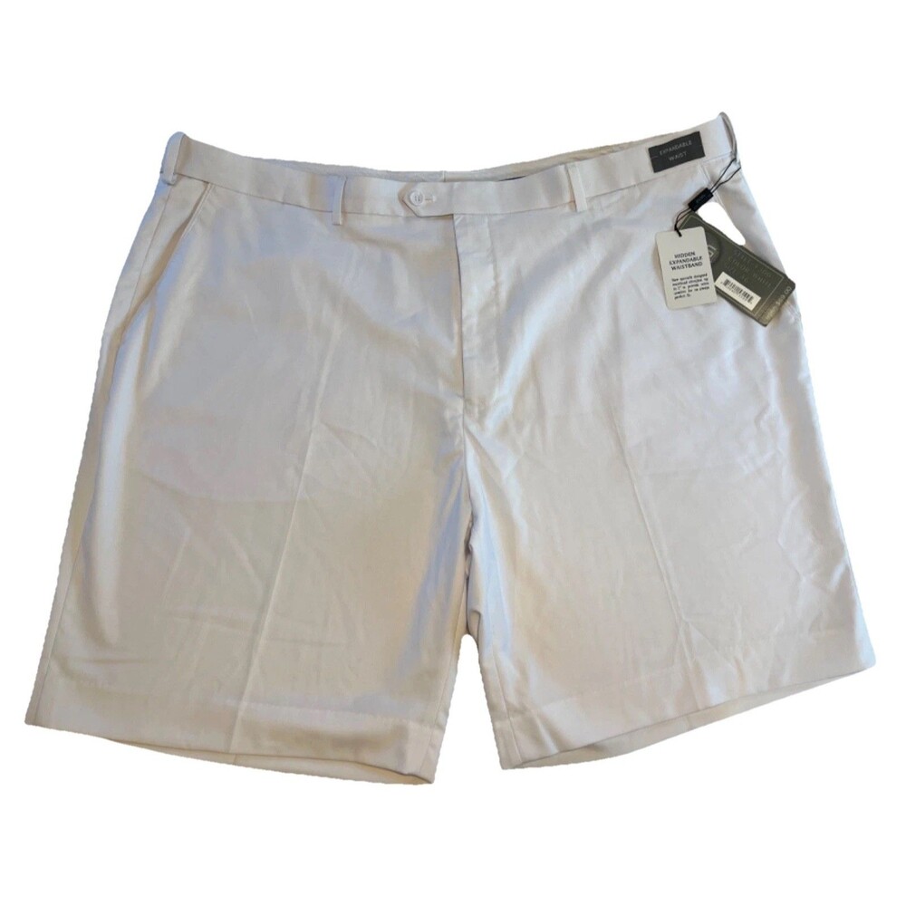 Bocaccio Golf Mens White Shorts Size 46 Flat Front Expandable Waist Lightweight